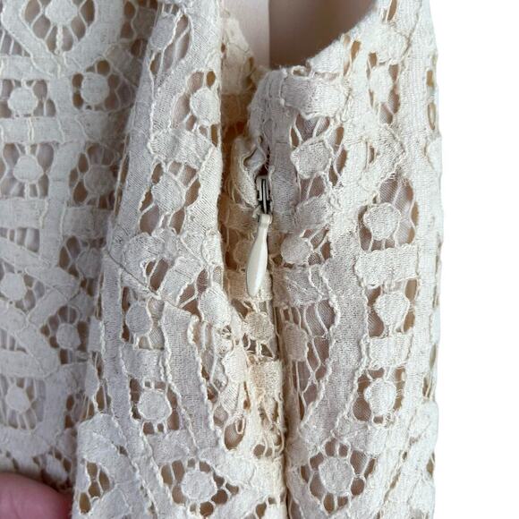 J.Crew Tiered Raindrop Lace Shift Dress Sleeveless in Cream, Size 8 - Picture 11 of 16